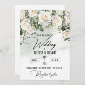 シャンティリーレースバラ結婚式招待状 招待状 (正面/裏面)