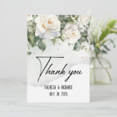 シャンティリーレース結婚バラズサンキューフラットカード サンキューカード (スタンド正面)