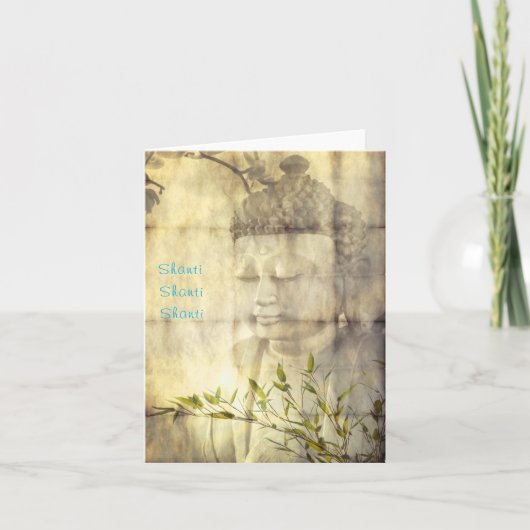 シャンティ（平和）仏陀ヨガ瞑想ノートカード カード (正面)