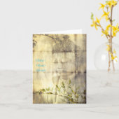 シャンティ（平和）仏陀ヨガ瞑想ノートカード カード (黄色い花)