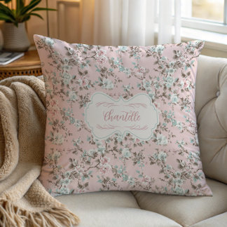 シャンテルピンクヴィンテージバラ クッション