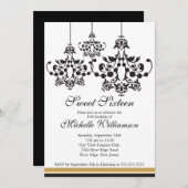 シャンデフォーマルリア·スイート16歳の誕生日パーティー 招待状 (正面/裏面)