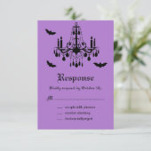 シャンデリアとダマスクRSVP 出欠カード (スタンド正面)