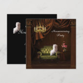 シャンデリアとドッグハウスのお披露目パーティーへの招待 招待状 (正面/裏面)