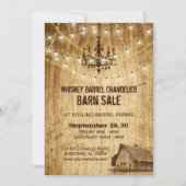 シャンデリアとライトを含むバーンセールの招待 招待状 (正面)