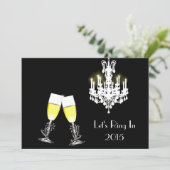 シャンデリアと乾杯のニューイヤーズイブパーティー 招待状 (スタンド正面)