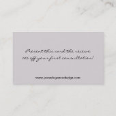 シャンデリアのインテリア・デザイナーの名刺 名刺 (裏面)