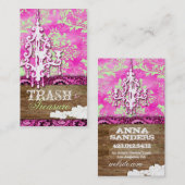 シャンデリアのピンクのライムVintagを秘蔵するGC |の屑 名刺 (正面/裏面)