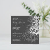 シャンデリアのブライダルシャワーの招待状カード 招待状 (スタンド正面)