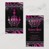 シャンデリアのレースのピンクのシマウマのインテリア・デザイン 名刺 (正面/裏面)