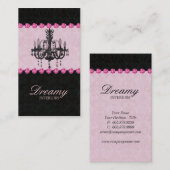 シャンデリアの不動産の名刺のピンクの宝石 名刺 (正面/裏面)