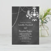 シャンデリアの黒板の結婚式招待状 招待状 (スタンド正面)