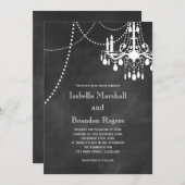 シャンデリアの黒板の結婚式招待状 招待状 (正面/裏面)