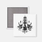 シャンデリアエレガンス～マグネット白黒レトロ マグネット (正面/裏面)