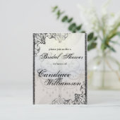 シャンデリアエレガントとフローリズブライダルシャワー インビテーションポストカード (スタンド正面)