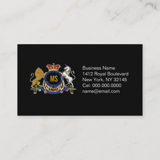 シャンデリアオートクチュール™モユニセックスノグラム- 名刺 (裏面)