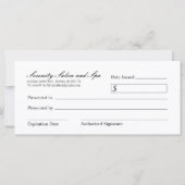 シャンデリアギフト券 (裏面)