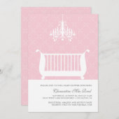 シャンデリアクリブベビーガールシャワー招待状 招待状 (正面/裏面)