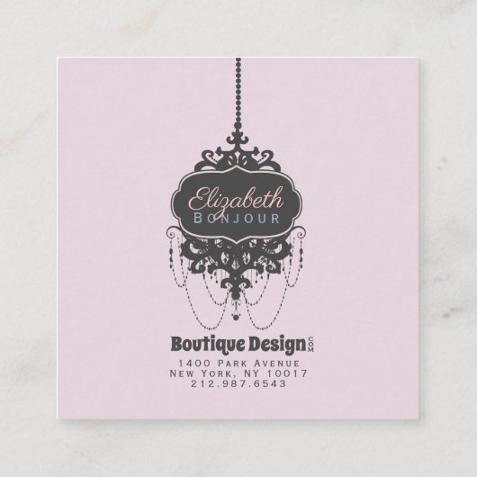 シャンデリアシック(色の変更) - スクエア名刺 (裏面)