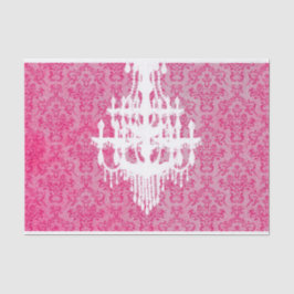 シャンデリアシルエット&ピンクダマスク 薄葉紙