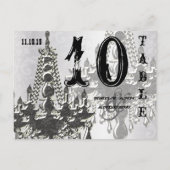 シャンデリアシルバープレイビルテーブル番号カード ポストカード (裏面)