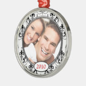 シャンデリアダマスク写真クリスマスオーナメント メタルオーナメント (左)