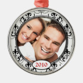 シャンデリアダマスク写真クリスマスオーナメント メタルオーナメント (正面)