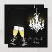 シャンデリアニューイヤーイブパーティの招待状 招待状 (正面/裏面)