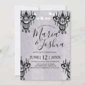 シャンデリアハロウィン結婚ズグレーストーン 招待状 (正面)