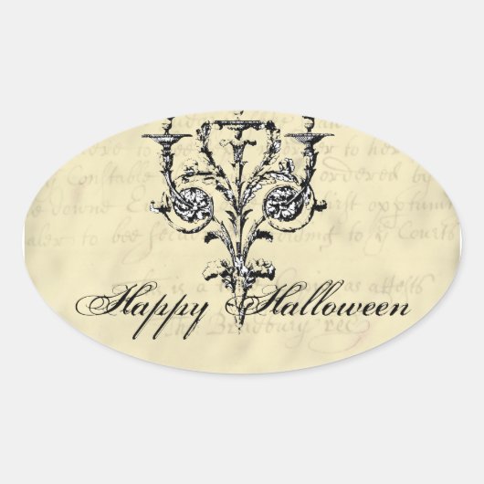 シャンデリアハロウィーン 楕円形シール (正面)