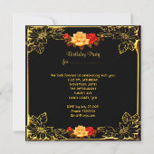 シャンデリアバースデーパーティーシャンパン 招待状 (裏面)