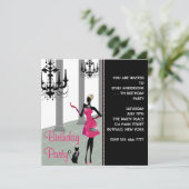 シャンデリアパーティードレス任意のナンバーガールズ誕生日 招待状 (スタンド正面)