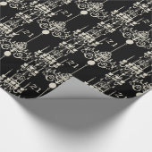 シャンデリアフランスのブラックベージュクリーム ラッピングペーパー (角)