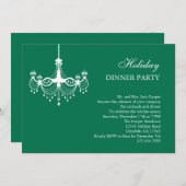シャンデリアホリデイディナーパーティの招待状 招待状 (正面/裏面)