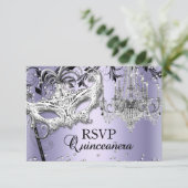シャンデリアマスカレードパープルキンセアニェラRSVP 招待状 (スタンド正面)