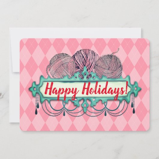 シャンデリアヤーン編み物クロシェットクリスマスカード シーズンカード (正面)