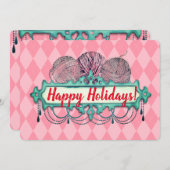 シャンデリアヤーン編み物クロシェットクリスマスカード シーズンカード (正面/裏面)