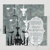 シャンデリアラブバード結婚式招待状 招待状 (正面/裏面)