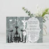 シャンデリアラブバード結婚式招待状 招待状 (スタンド正面)