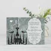 シャンデリアラブバード結婚式招待状 招待状 (スタンド正面)