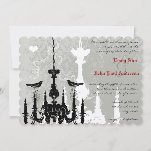 シャンデリアラブバード結婚式招待状 招待状 (正面)