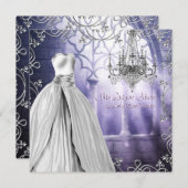シャンデリアラベンダーパープルキンセアニェラ 招待状 (正面/裏面)