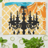 シャンデリアヴィンテージバードダマスクモロッコタイル キッチンタオル (折り畳み)