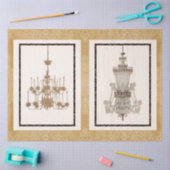 シャンデリアヴィンテージフランスの建築スケッチ 薄葉紙 (クラフト)