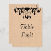 シャンデリア付きの麻のテーブルナンバー ポストカード (正面/裏面)