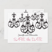 シャンデリア付き日付はがきを保存する 案内ポストカード (正面/裏面)