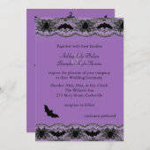 シャンデリア及びこうもりの結婚式招待状 招待状 (正面/裏面)