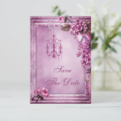 シャンデリア及び花のベビーシャワーの保存日付 セーブザデート (スタンド正面)