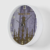 シャンデリア素朴オールドパープルパーソナライズされたウッド 壁時計 (傾斜)