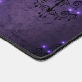 シャンデリア紫、黒ゴシックヴィンテージ デスクマット (コーナー)